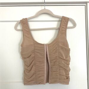 Shinestar Beige Ruched Top